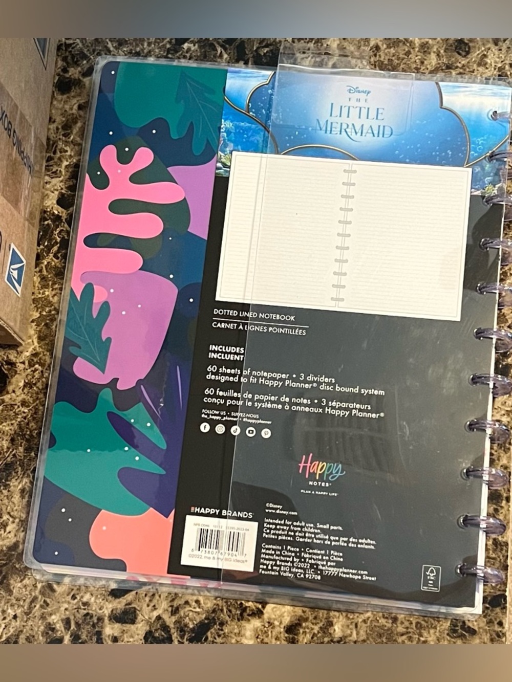 Happy Planner Disney The Little Mermaid Big Dotted Lined Notebook 60 Sheets NWT - Picture 6 of 6